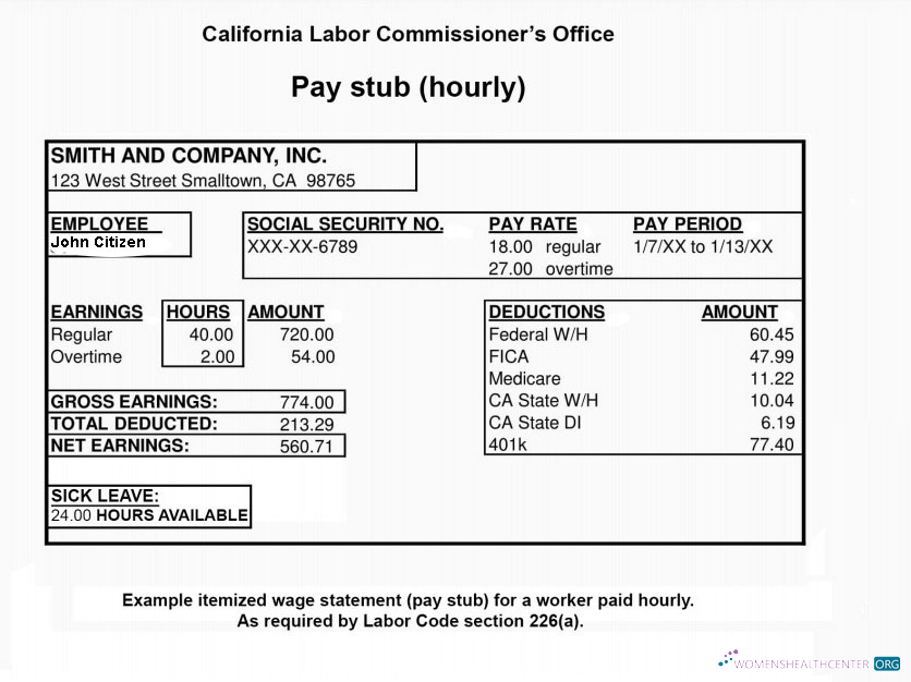 Download CALIFORNIA Labor Commissioner's office paystub in word and PDF formats Photoshop template